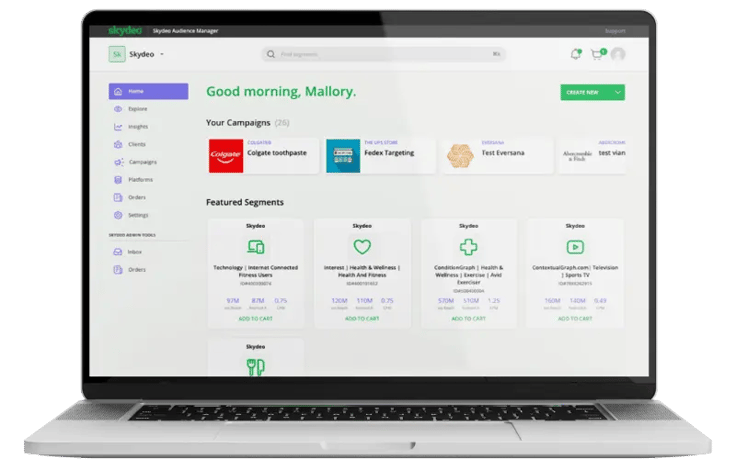Skydeo Audience Marketplace interface